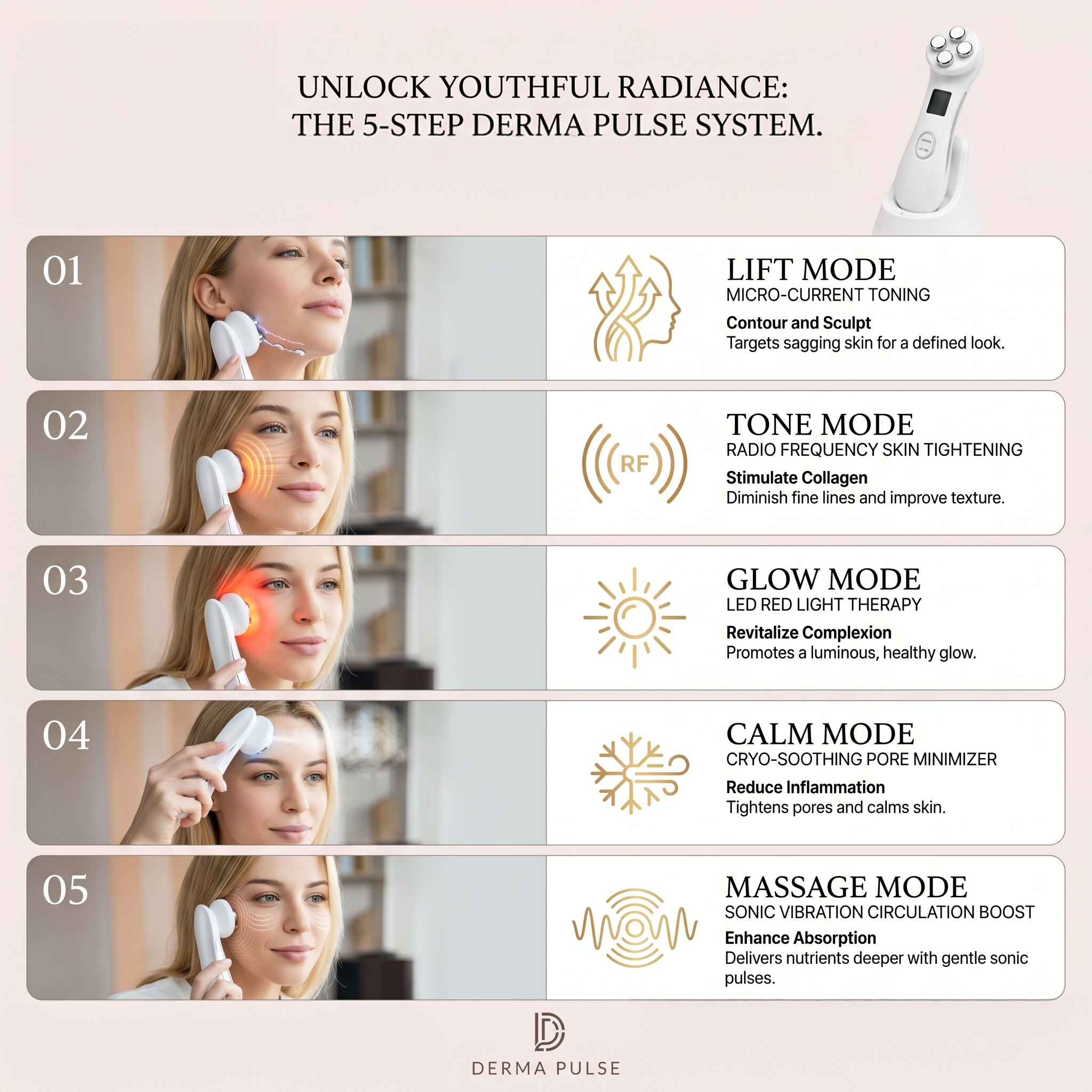 Derma Pulse RF Skin Tightening Device